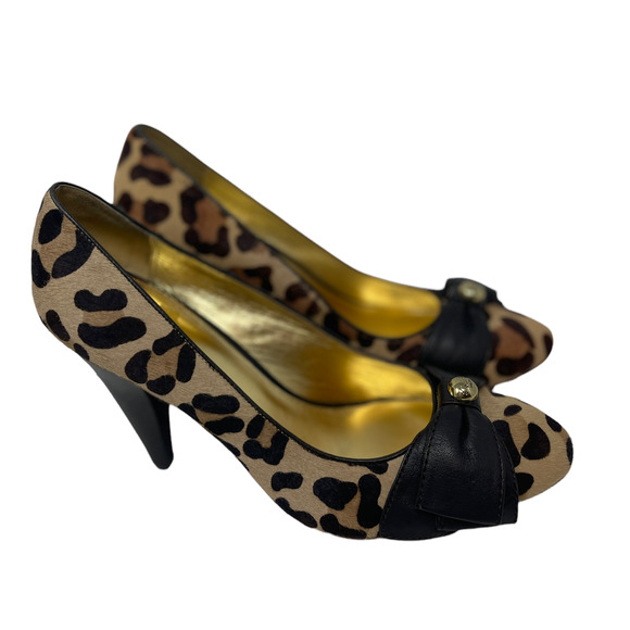 coach leopard print heels
